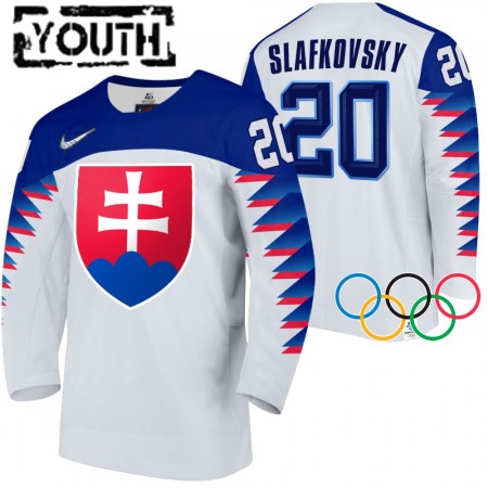 Dětské Hokejový Dres Slovensko Juraj Slafkovsky 20 2022 Winter Olympics Bílý Authentic